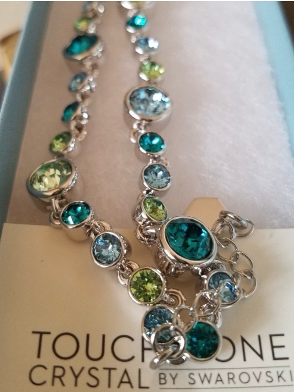 AUTHENTIC Swarovski Touchstone Multicolor Double Row Glam Ice Bracelet NEW